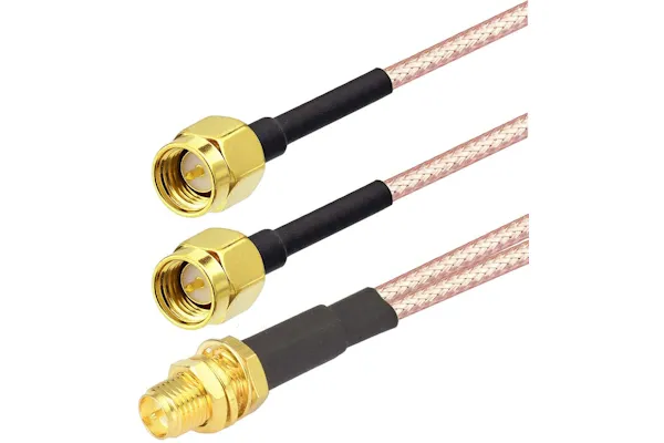 Diagram emphasizing that in an RF link, a shorter extension cable is generally preferable to a longer one to reduce loss. Diagram emphasizing that in an RF link, a shorter extension cable is generally preferable to a longer one to reduce loss.