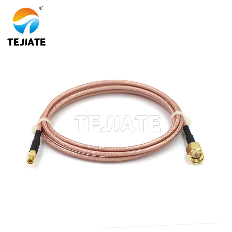 An image of an MMCX to SMA jumper (pigtail) made with RG316 coaxial cable, showing its flexible cable body and connectors on both ends. An image of an MMCX to SMA jumper (pigtail) made with RG316 coaxial cable, showing its flexible cable body and connectors on both ends.