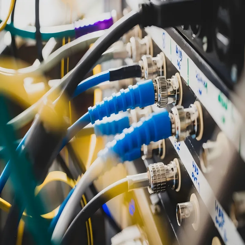 A technical schematic showing how each connection interface—through patch panels, multiple BNC jumpers, and inline adapters—cumulatively introduces additional loss and reflection, impacting the total link budget. A technical schematic showing how each connection interface—through patch panels, multiple BNC jumpers, and inline adapters—cumulatively introduces additional loss and reflection, impacting the total link budget.