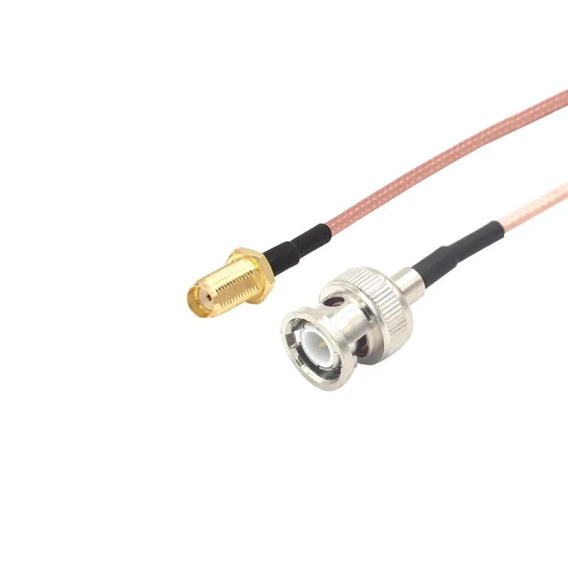 Close-up of an SMA to BNC cable using thicker, flexible RG316 coaxial cable Close-up of an SMA to BNC cable using thicker, flexible RG316 coaxial cable