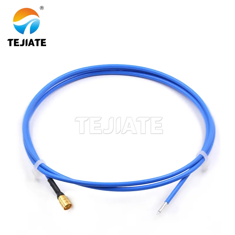 Image of an SMP cable assembly (jumper), showing its flexible coaxial cable body and SMP connectors on both ends, used to provide mechanical tolerance. Image of an SMP cable assembly (jumper), showing its flexible coaxial cable body and SMP connectors on both ends, used to provide mechanical tolerance.