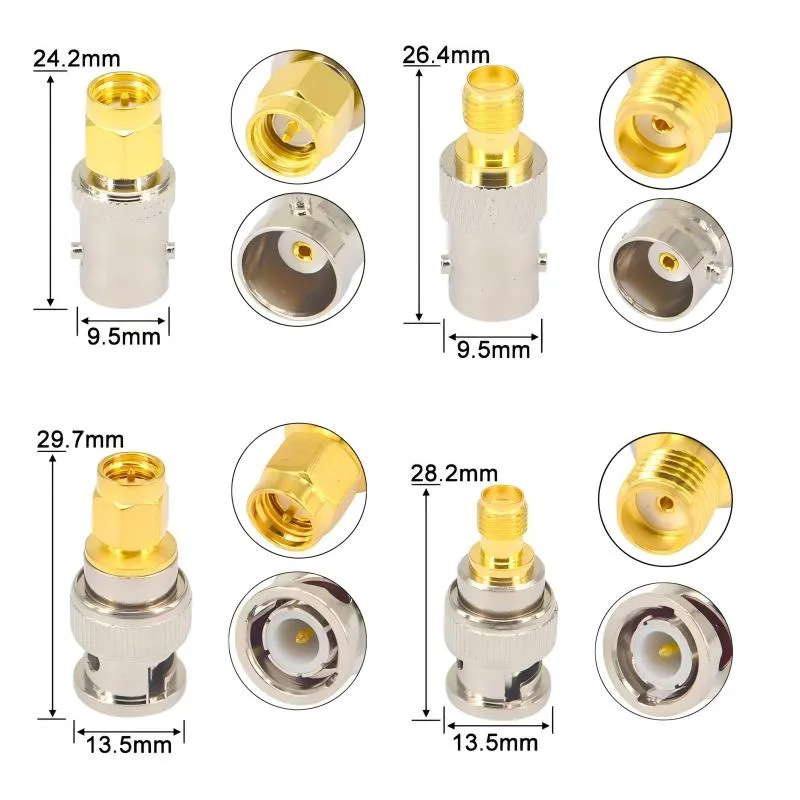 Comparison of 50-ohm and 75-ohm BNC connectors, showing subtle differences in dielectric Comparison of 50-ohm and 75-ohm BNC connectors, showing subtle differences in dielectric