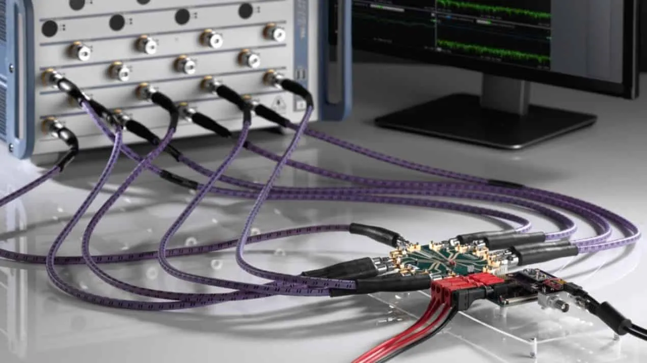 A typical BNC to SMA cable assembly, with BNC plug on one end and SMA plug on the other A typical BNC to SMA cable assembly, with BNC plug on one end and SMA plug on the other