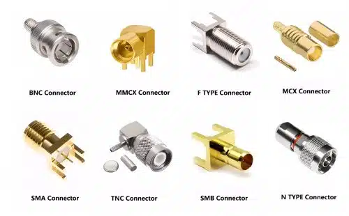 Diagram showing how SMA and BNC connectors maintain 50-ohm impedance through their internal geometry Diagram showing how SMA and BNC connectors maintain 50-ohm impedance through their internal geometry