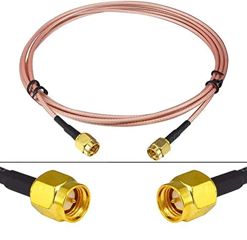Photograph or diagram of a completed SMA adapter cable using RG316 coaxial cable Photograph or diagram of a completed SMA adapter cable using RG316 coaxial cable
