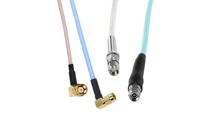 Side-by-side comparison of a rigid adapter and a flexible SMA adapter cable, showing mechanical differences Side-by-side comparison of a rigid adapter and a flexible SMA adapter cable, showing mechanical differences
