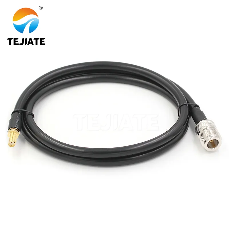 Diagram showing an SMA to N cable connecting a compact radio (SMA) to an outdoor antenna (N-type) Diagram showing an SMA to N cable connecting a compact radio (SMA) to an outdoor antenna (N-type)