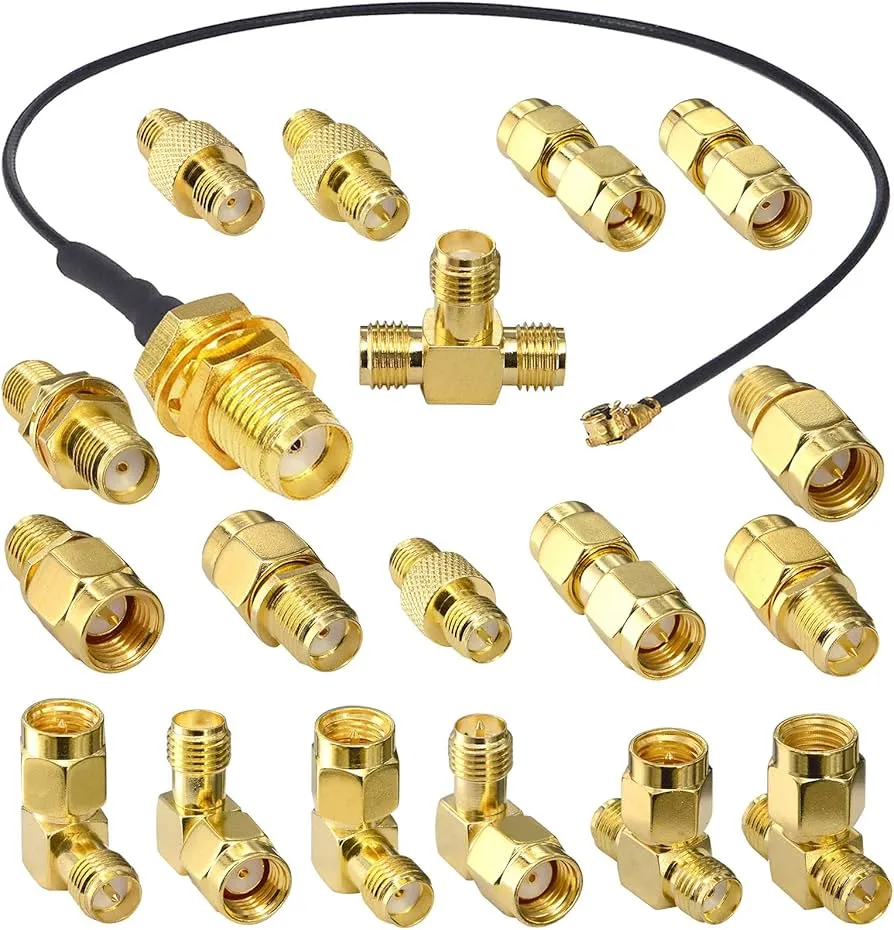 Diagram showing stacked adapters (SMA to RP-SMA to extension) creating mechanical stress and signal loss on a VTX port Diagram showing stacked adapters (SMA to RP-SMA to extension) creating mechanical stress and signal loss on a VTX port