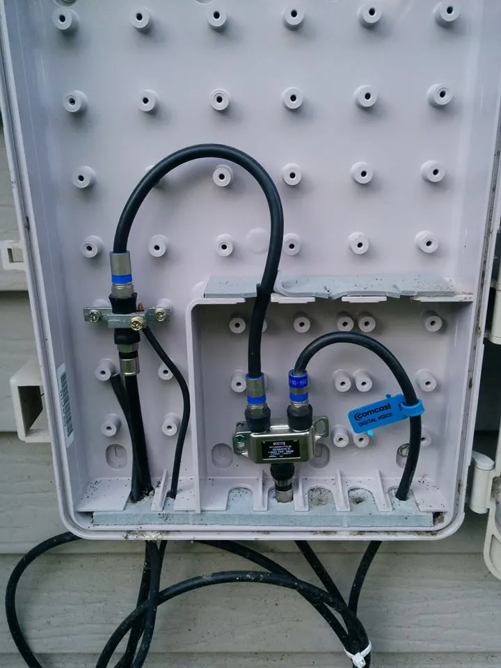 Diagram showing a floating splitter not secured, leading to loose connectors and strain on ports over time Diagram showing a floating splitter not secured, leading to loose connectors and strain on ports over time