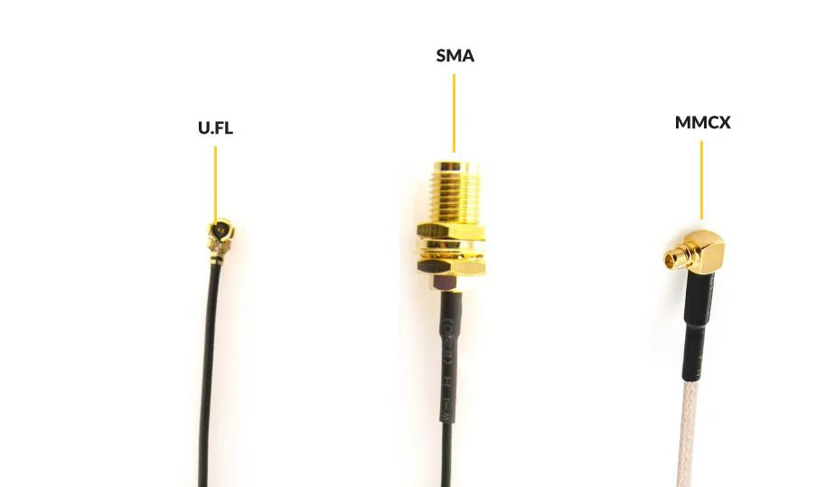 U.FL SMA and MMCX antenna connectors for FPV receiver cables U.FL SMA and MMCX antenna connectors for FPV receiver cables