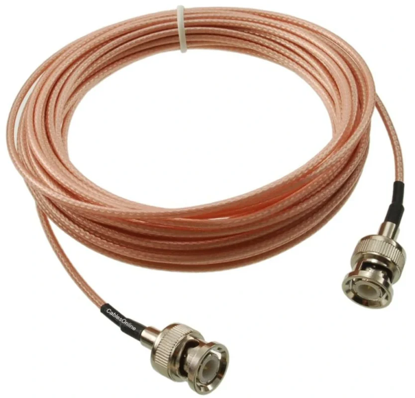 BNC male to male coaxial cable assembly with transparent jacket BNC male to male coaxial cable assembly with transparent jacket