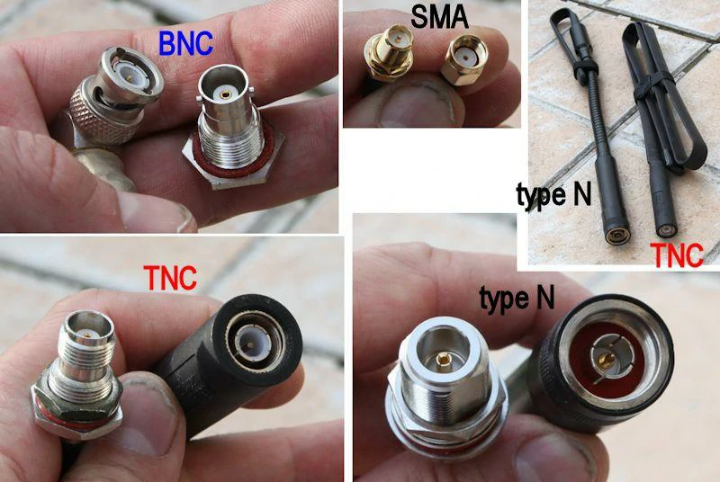 BNC SMA TNC and Type N coaxial connector size and interface comparison BNC SMA TNC and Type N coaxial connector size and interface comparison