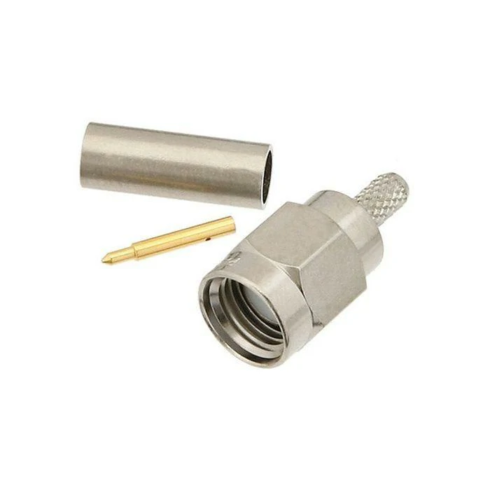 Crimp RF coaxial connector with center pin and ferrule Crimp RF coaxial connector with center pin and ferrule