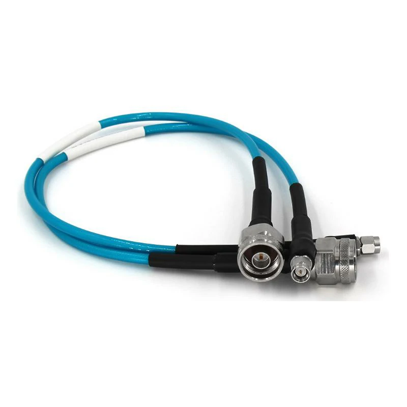 Custom RF coaxial cable assemblies with multiple connector combinations Custom RF coaxial cable assemblies with multiple connector combinations
