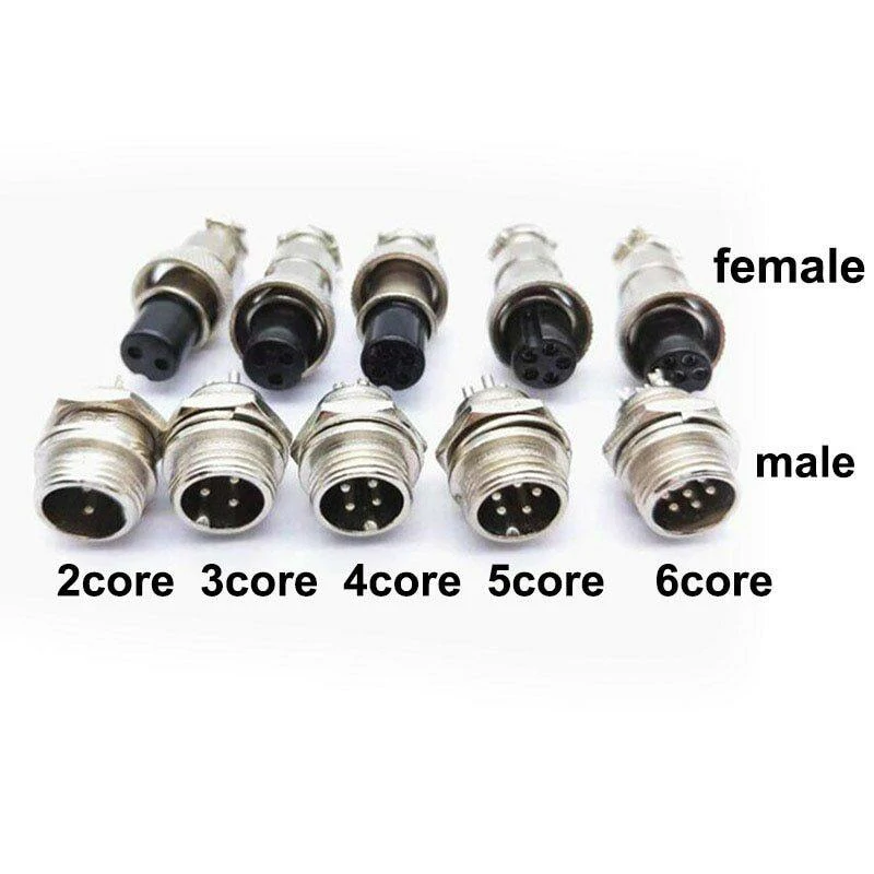 GX12 connector male and female options from 2 pin to 6 pin GX12 connector male and female options from 2 pin to 6 pin