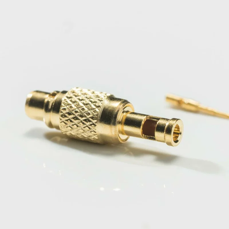 MMCX male cable connector body and center contact components MMCX male cable connector body and center contact components