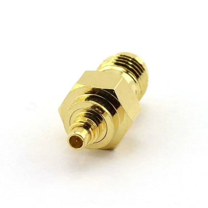 MMCX to SMA RF coaxial adapter with gold-plated body MMCX to SMA RF coaxial adapter with gold-plated body