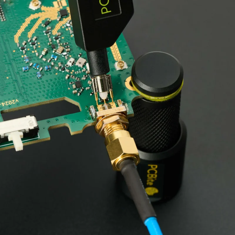 RF cable assembly connector testing on a printed circuit board RF cable assembly connector testing on a printed circuit board
