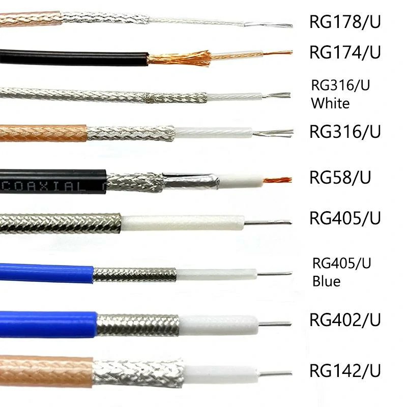 RG178 RG174 RG316 RG58 RG405 RG402 and RG142 coaxial cable comparison RG178 RG174 RG316 RG58 RG405 RG402 and RG142 coaxial cable comparison