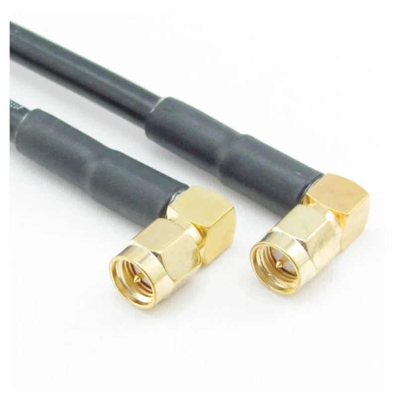 Right angle SMA male coaxial cable assemblies for compact RF equipment Right angle SMA male coaxial cable assemblies for compact RF equipment