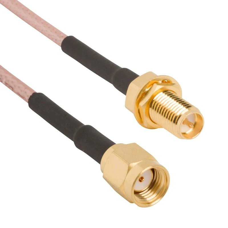 SMA male to SMA female bulkhead RF coaxial cable assembly SMA male to SMA female bulkhead RF coaxial cable assembly