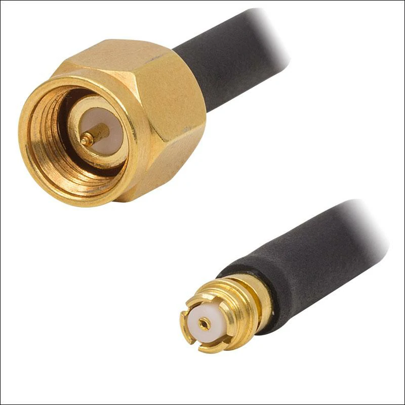 SMA male to MMCX male RF coaxial cable connector ends SMA male to MMCX male RF coaxial cable connector ends