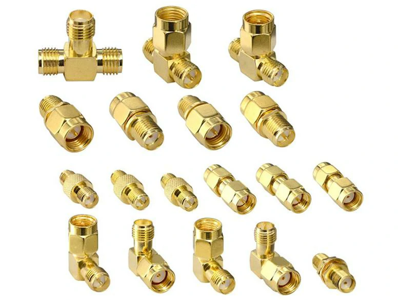 Straight right angle tee male and female SMA adapter types Straight right angle tee male and female SMA adapter types