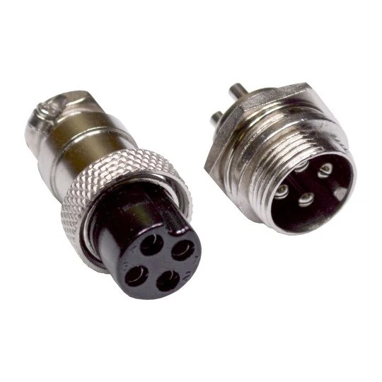 Male and female circular electrical connector pair for panel mount applications Male and female circular electrical connector pair for panel mount applications