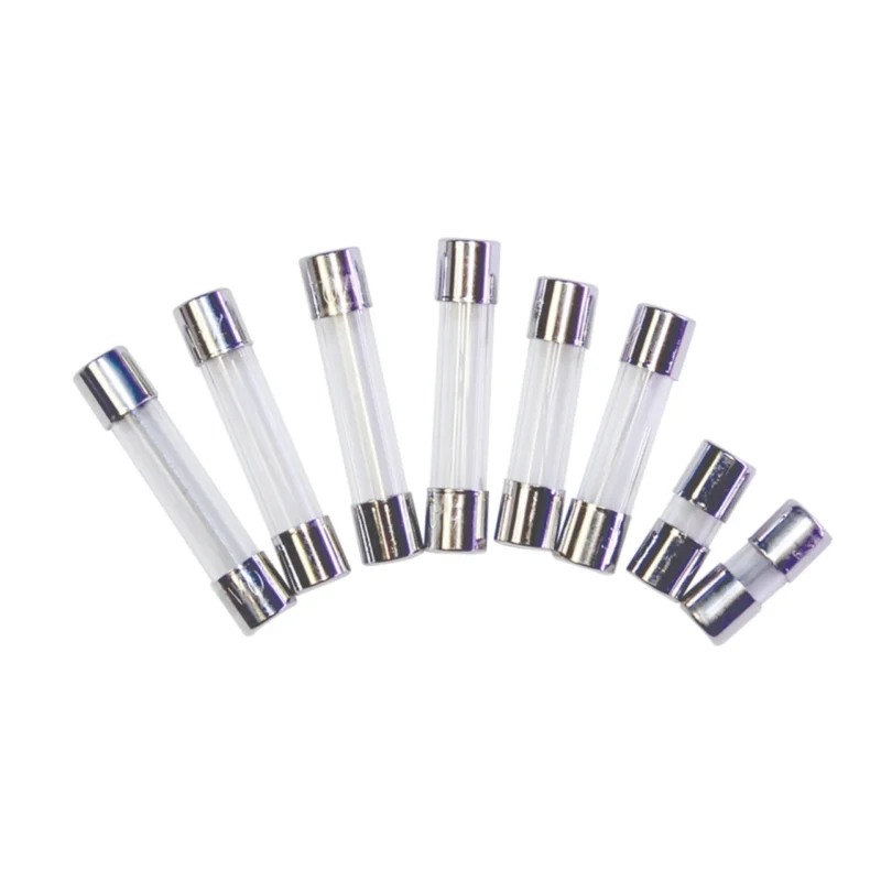 Different sizes of glass cartridge fuses used for electrical protection and replacement selection Different sizes of glass cartridge fuses used for electrical protection and replacement selection