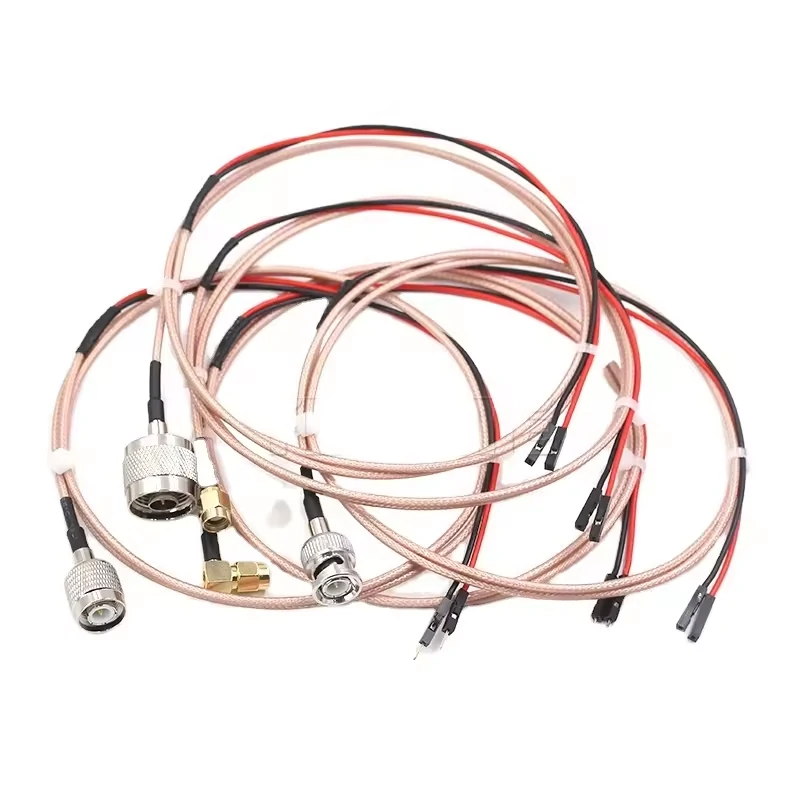 Factory-terminated RF coax cable assemblies with multiple connector types Factory-terminated RF coax cable assemblies with multiple connector types