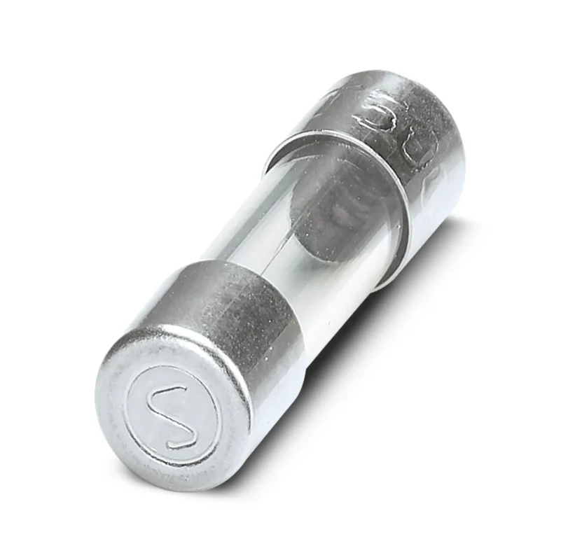 Fast acting cartridge fuse with glass tube body and metal end caps Fast acting cartridge fuse with glass tube body and metal end caps