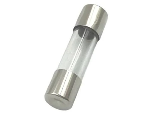 Glass tube fuse with transparent body and metal caps for electrical circuit protection applications Glass tube fuse with transparent body and metal caps for electrical circuit protection applications