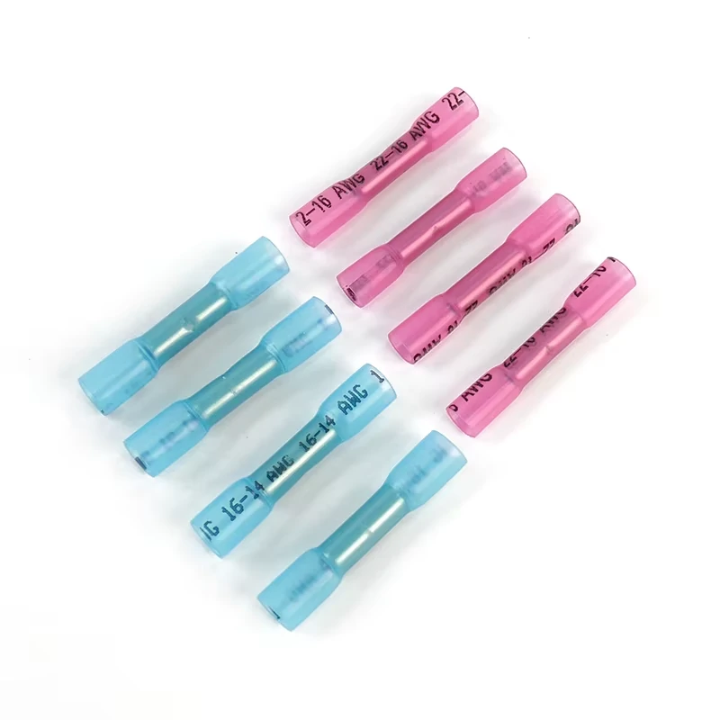Heat shrink butt connectors bulk pack for waterproof wire splicing applications Heat shrink butt connectors bulk pack for waterproof wire splicing applications