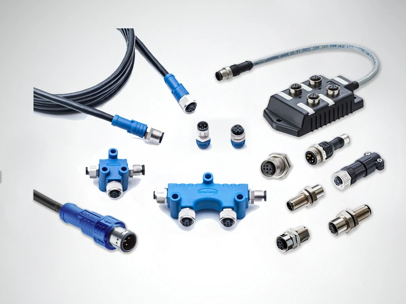 Industrial circular connector system with cables, bulkhead ports, junction modules, splitters and adapters Industrial circular connector system with cables, bulkhead ports, junction modules, splitters and adapters