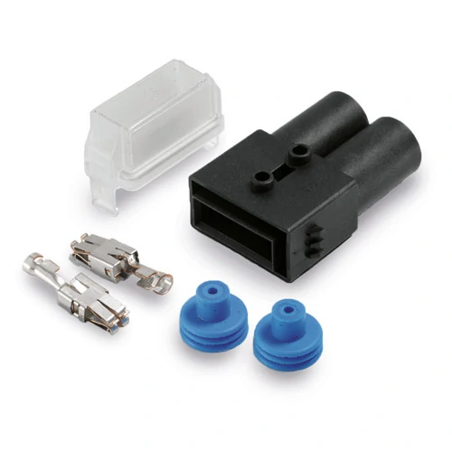 MAXI fuse holder kit with housing, cover, terminals and blue wire seals for automotive fuse installation MAXI fuse holder kit with housing, cover, terminals and blue wire seals for automotive fuse installation