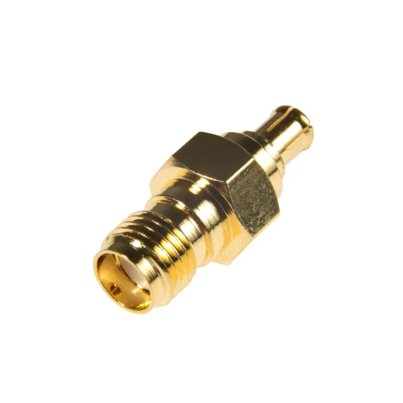 Gold-plated MCX male to SMA female adapter Gold-plated MCX male to SMA female adapter
