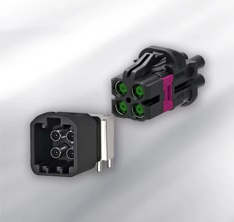 Multi-position automotive coax connector with keyed housing and locking mechanism Multi-position automotive coax connector with keyed housing and locking mechanism