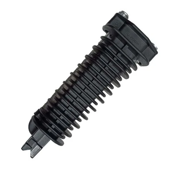 Black plastic coax cable clip used for RF cable routing and management Black plastic coax cable clip used for RF cable routing and management
