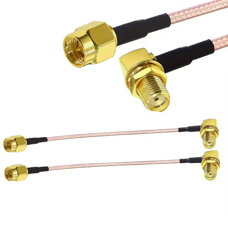 SMA male to right angle SMA female bulkhead pigtail cable assemblies SMA male to right angle SMA female bulkhead pigtail cable assemblies