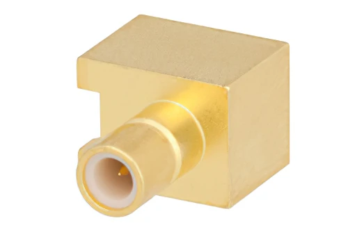 Right angle SMB PCB connector with gold-plated housing Right angle SMB PCB connector with gold-plated housing