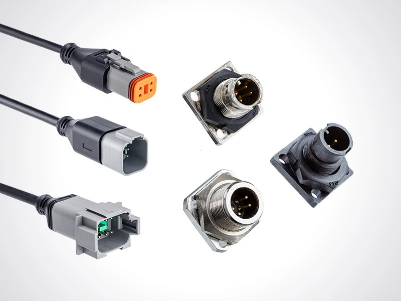 Sealed cable plugs and circular panel-mount connectors in multiple housing and mounting configurations Sealed cable plugs and circular panel-mount connectors in multiple housing and mounting configurations