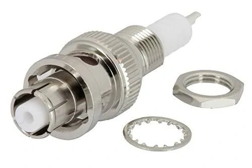 SHV bulkhead connector with mounting nut and lock washer for panel installation SHV bulkhead connector with mounting nut and lock washer for panel installation