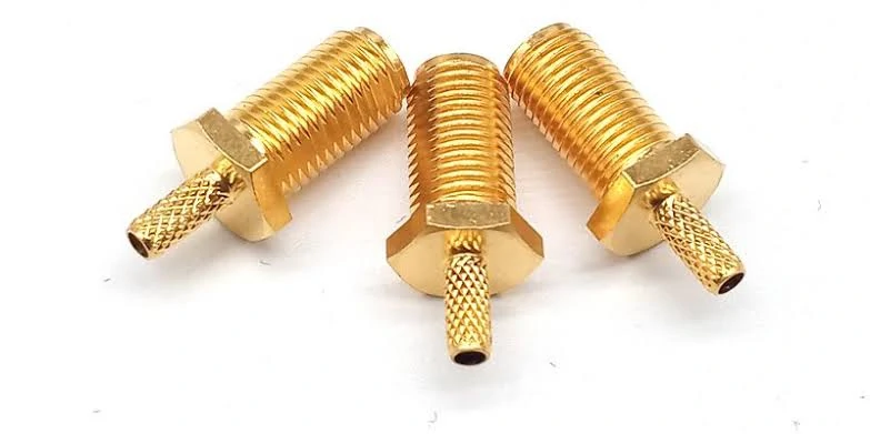 SMA bulkhead crimp connectors for coaxial cable assembly termination SMA bulkhead crimp connectors for coaxial cable assembly termination
