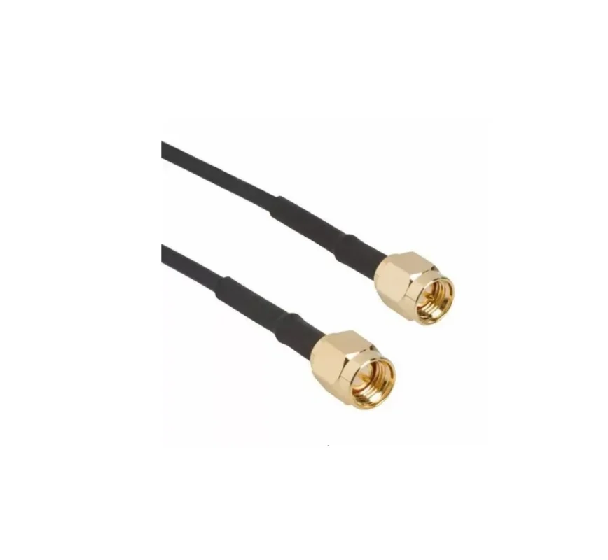 SMA male to male coaxial cable assembly with straight connectors and heat-shrink strain relief SMA male to male coaxial cable assembly with straight connectors and heat-shrink strain relief