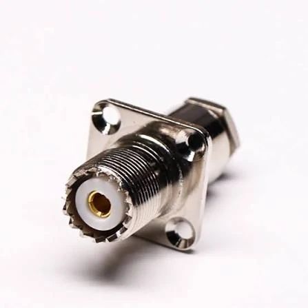 SO-239 UHF female four-hole flange connector for panel mounting SO-239 UHF female four-hole flange connector for panel mounting