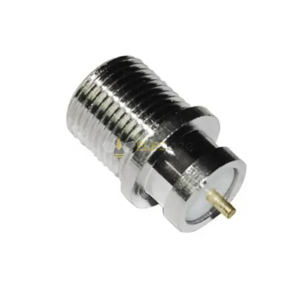 Threaded coaxial panel-mount connector with a center contact and hexagonal mounting flange Threaded coaxial panel-mount connector with a center contact and hexagonal mounting flange