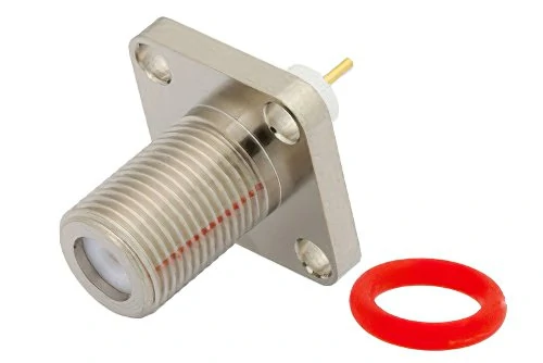 75 ohm F type panel connector for coaxial cable equipment installation 75 ohm F type panel connector for coaxial cable equipment installation