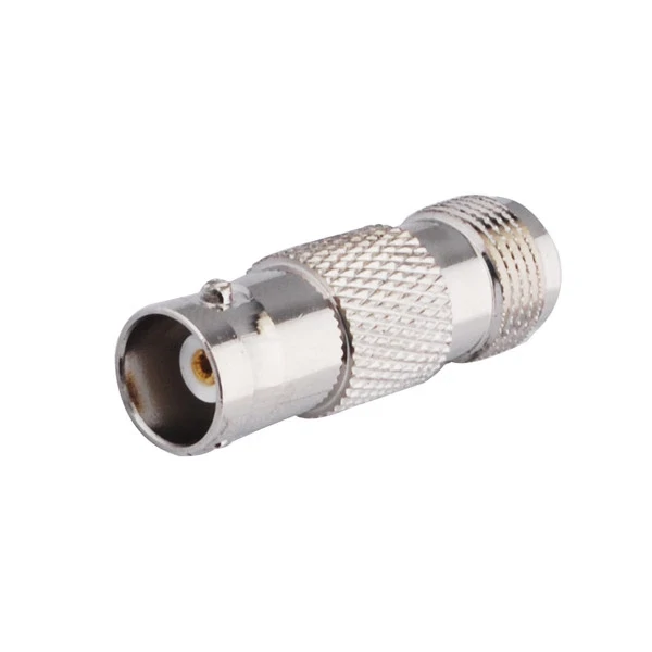 Straight BNC to TNC RF adapter for connecting bayonet and threaded coaxial interfaces Straight BNC to TNC RF adapter for connecting bayonet and threaded coaxial interfaces