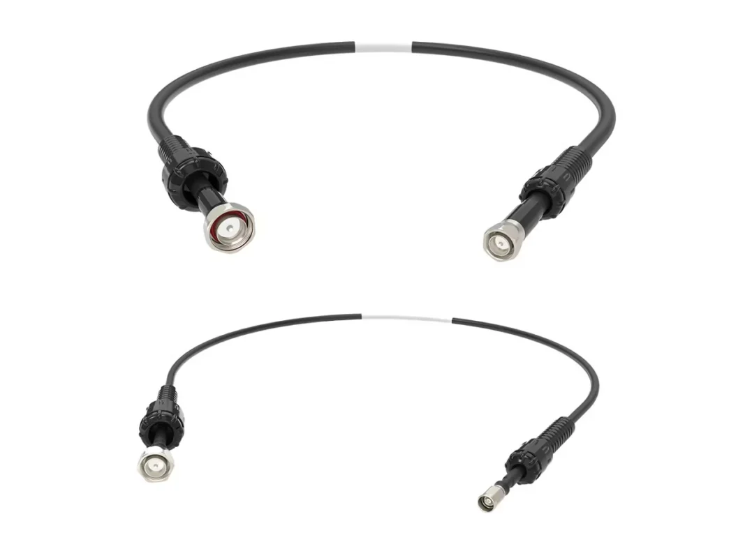 Coax antenna cable assembly with different RF connectors for signal transmission Coax antenna cable assembly with different RF connectors for signal transmission