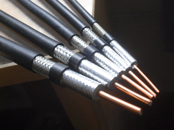 Different coaxial cable types with various shielding structures Different coaxial cable types with various shielding structures